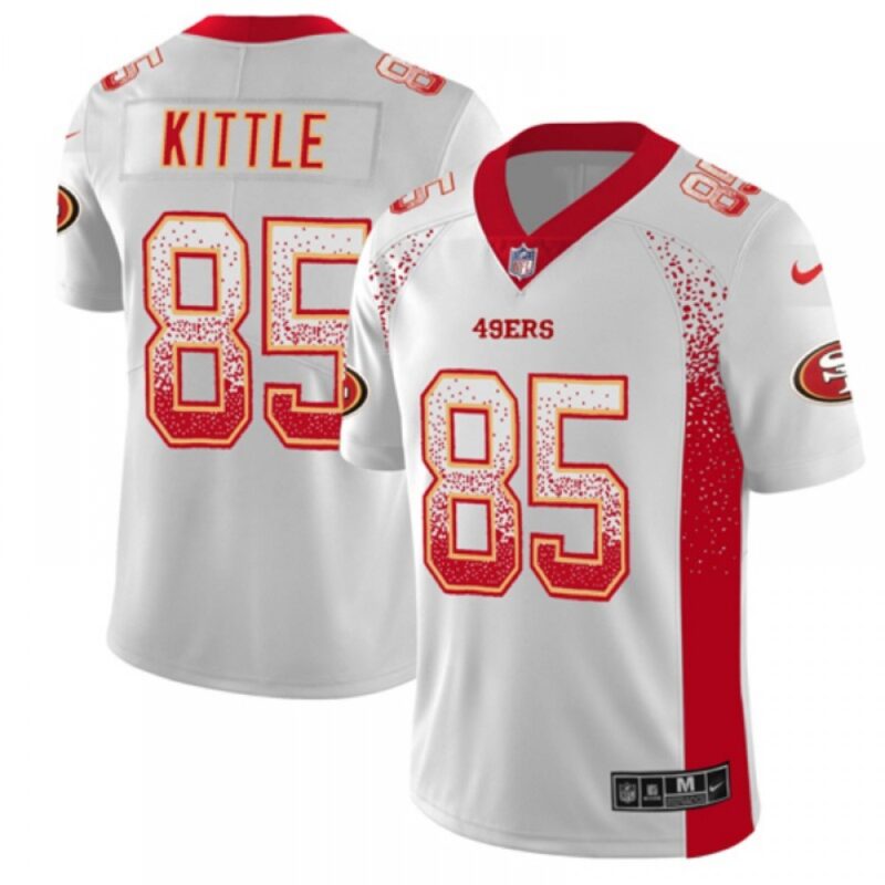 6861a80e8340a_1 Men's San Francisco 49ers #85 George Kittle White 2019 Drift Fashion Color Rush Limited Stitched NFL Jersey