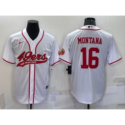 6861a8178055b_1 Men's San Francisco 49ers #16 Joe Montana White With Patch Cool Base Stitched Baseball Jersey