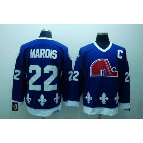 6861a81dde5b3_1 Nordiques #22 Mario Marois Stitched CCM Throwback Blue NHL Jersey