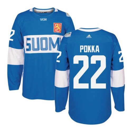 6861a82e253a2_1 Team Finland #22 Ville Pokka Blue 2016 World Cup Stitched NHL Jersey