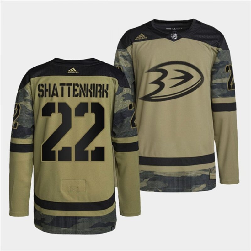 6861a84b50a23_1 Men's Anaheim Ducks #22 Kevin Shattenkirk 2022 Camo Military Appreciation Night Stitched Jersey