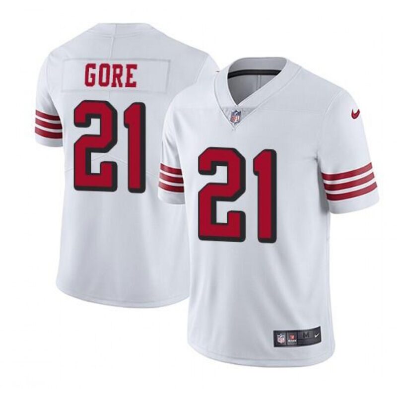 6861a857db19c_1 Men's San Francisco 49ers #21 Frank Gore White Stitched Jersey