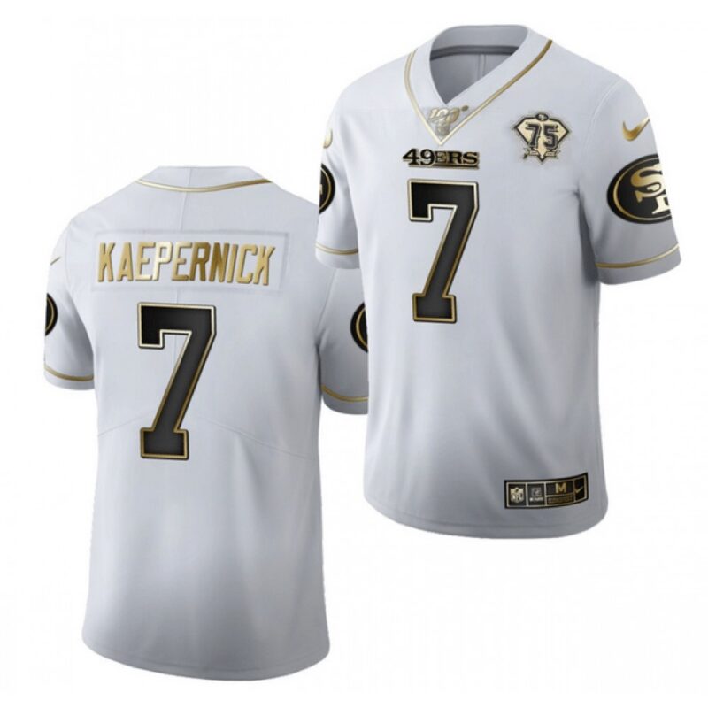6861a86a279f6_1 Men's San Francisco 49ers #7 Colin Kaepernick White Gold 75th Anniversary Stitched Jersey
