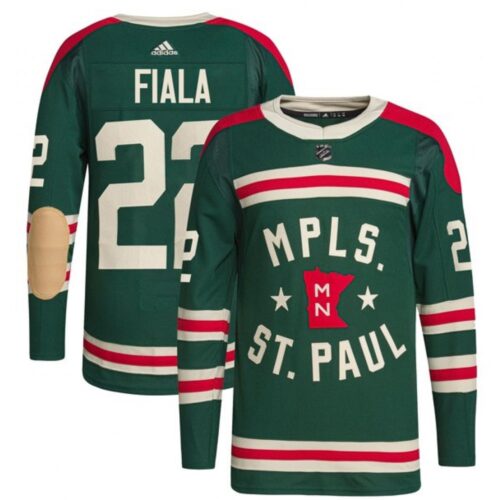 6861a879cb96b_1 Men's Minnesota Wild #22 Kevin Fiala 2022 Green Winter Classic Stitched Jersey