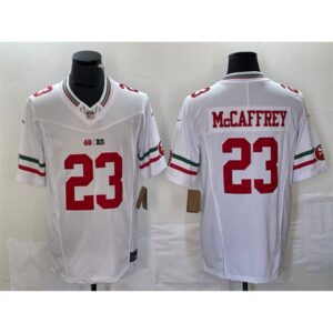 6861a8a6c6b6d_1 Men's San Francisco 49ers #23 Christian McCaffrey White 2023 F.U.S.E. Vapor Untouchable Limited Stitched Football Jersey