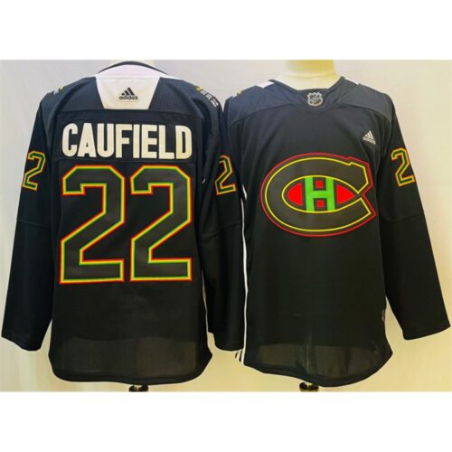 6861a8acf303f_1 Men's Montreal Canadiens #22 Cole Caufield 2022 Black Warm Up History Night Stitched Jersey
