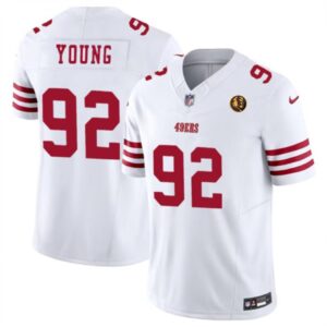 6861a8b67ba87_1 Men's San Francisco 49ers #92 Chase Young White 2023 F.U.S.E. With John Madden Patch Vapor Limited Stitched Football Jersey