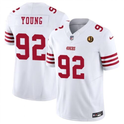 6861a8b67ba87_1 Men's San Francisco 49ers #92 Chase Young White 2023 F.U.S.E. With John Madden Patch Vapor Limited Stitched Football Jersey