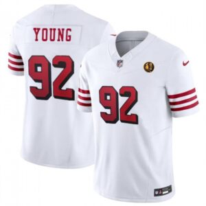 6861a8b97f5ae_1 Men's San Francisco 49ers #92 Chase Young New White 2023 F.U.S.E. With John Madden Patch Vapor Limited Stitched Football Jersey