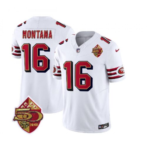 6861a8bc6ca96_1 Men's San Francisco 49ers #16 Joe Montana White 2023 F.U.S.E. 50th Patch Throwback Stitched Football Jersey