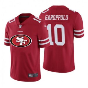 6861a8d163223_1 Men's San Francisco 49ers #10 Jimmy Garoppolo Red 2020 Team Big Logo Limited Stitched Jersey