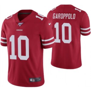 6861a8d753b57_1 Men's San Francisco 49ers #10 Jimmy Garoppolo Red 2019 100th season Vapor Untouchable Limited Stitched NFL Jersey