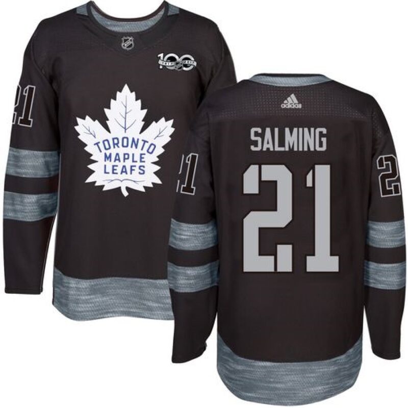 6861a8d964baa_1 Maple Leafs #21 Borje Salming Black 1917-2017 100th Anniversary Stitched NHL Jersey