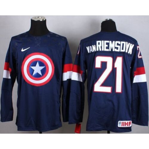 6861a8e9432d3_1 Olympic Team USA #21 James van Riemsdyk Navy Blue Captain America Fashion Stitched NHL Jersey