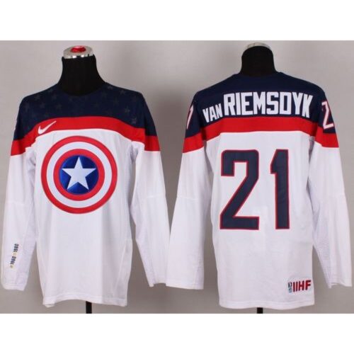 6861a8efd4e8a_1 Olympic Team USA #21 James van Riemsdyk White Captain America Fashion Stitched NHL Jersey