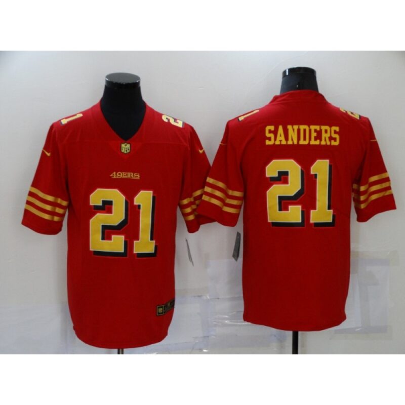 6861a9266a31c_1 Men's San Francisco 49ers #21 Deion Sanders Red Gold Vapor Untouchable Limited Stitched Jersey