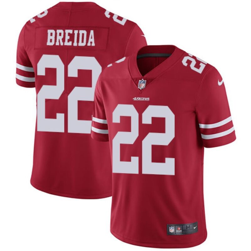 6861a92fa97d2_1 Men's San Francisco 49ers #22 Matt Breida Red Vapor Untouchable Limited Stitched NFL Jersey