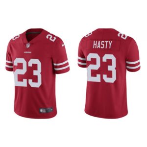 6861a935bd2d8_1 Men's San Francisco 49ers #23 JaMycal Hasty 2021 Red Vapor Untouchable Limited Stitched Jersey