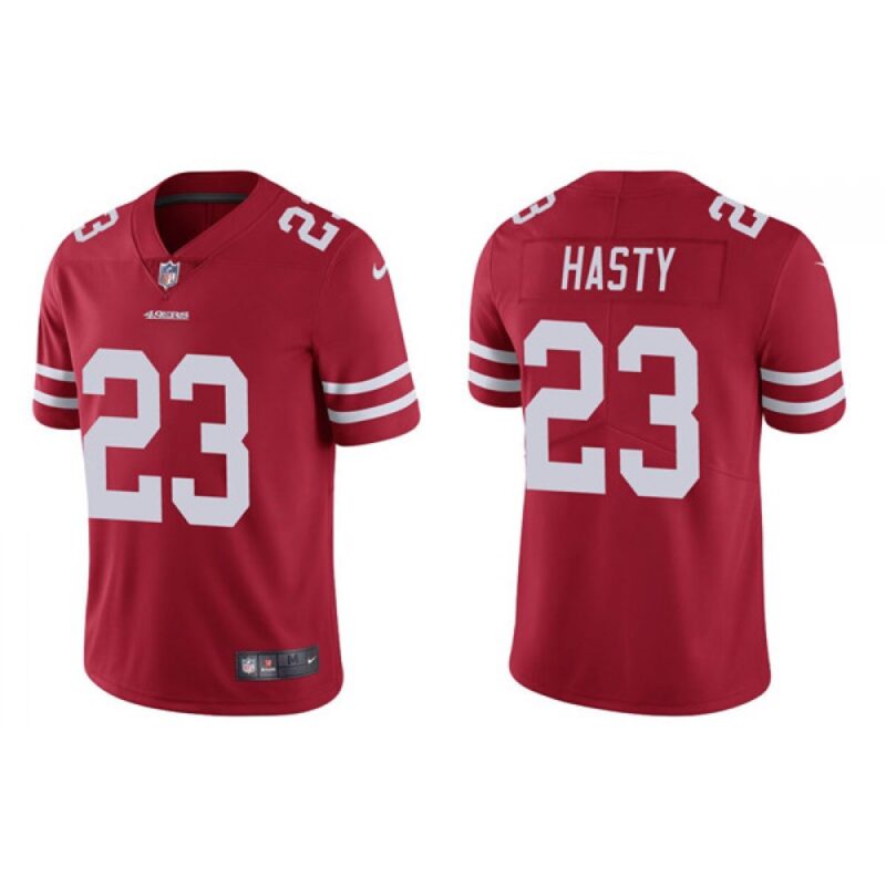 6861a935bd2d8_1 Men's San Francisco 49ers #23 JaMycal Hasty 2021 Red Vapor Untouchable Limited Stitched Jersey