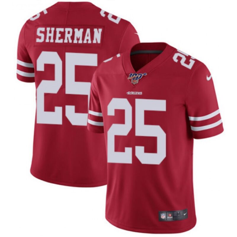 6861a93be2d8f_1 Men's San Francisco 49ers #25 Richard Sherman Red 2019 100th season Vapor Untouchable Limited Stitched NFL Jersey
