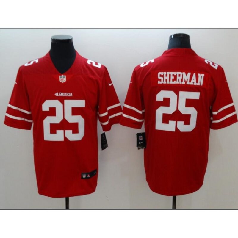 6861a9455eaa6_1 Men's San Francisco 49ers #25 Richard Sherman Red Vapor Untouchable Limited Stitched NFL Jersey