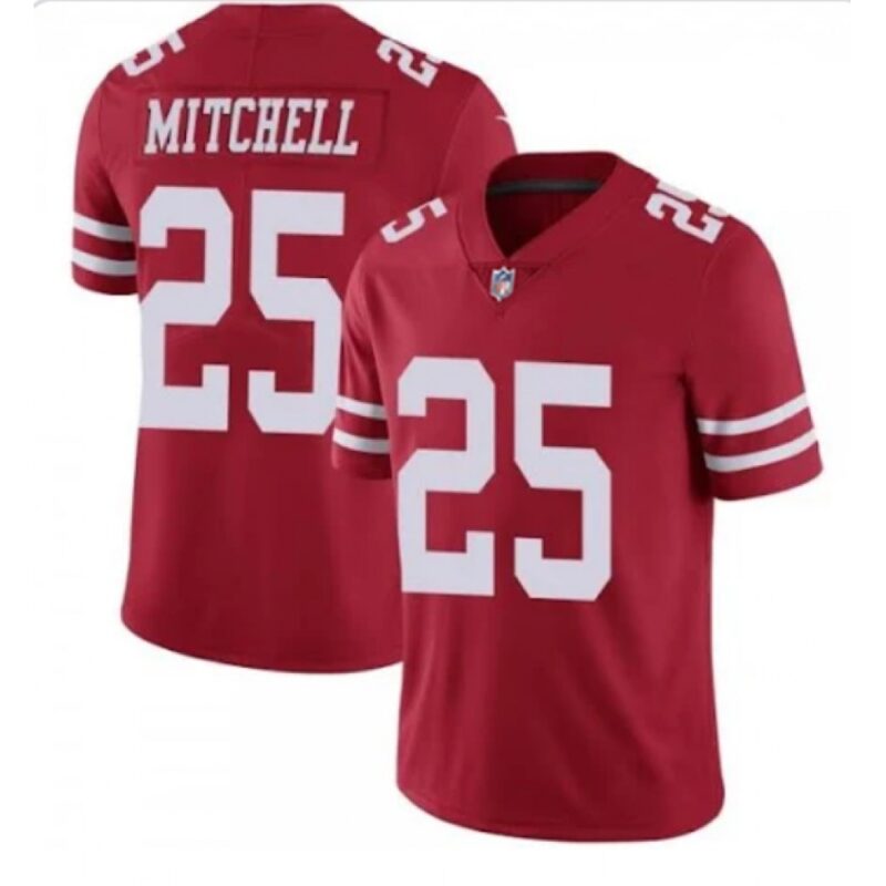 6861a951a44cd_1 Men's San Francisco 49ers #25 Eli Mitchell Red Vapor Untouchable Limited Stitched Jersey
