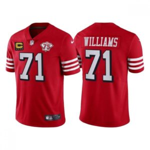 6861a9ccaf407_1 Men's San Francisco 49ers #71 Trent Williams Red 75th Anniversary With C Patch Vapor Untouchable Limited Stitched Football Jersey