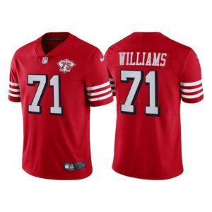 6861a9cfd64c7_1 Men's San Francisco 49ers #71 Trent Williams Red 75th Anniversary Vapor Untouchable Limited Stitched Jersey