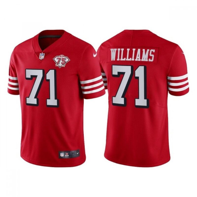 6861a9cfd64c7_1 Men's San Francisco 49ers #71 Trent Williams Red 75th Anniversary Vapor Untouchable Limited Stitched Jersey