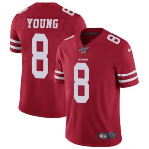 6861a9d8dc182_1 Men's San Francisco 49ers #8 Steve Young Red 2019 100th season Vapor Untouchable Limited Stitched NFL Jersey