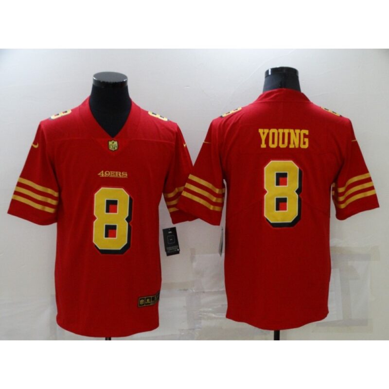 6861a9e5cd75f_1 Men's San Francisco 49ers #8 Steve Young Red Gold Vapor Untouchable Limited Stitched Jersey