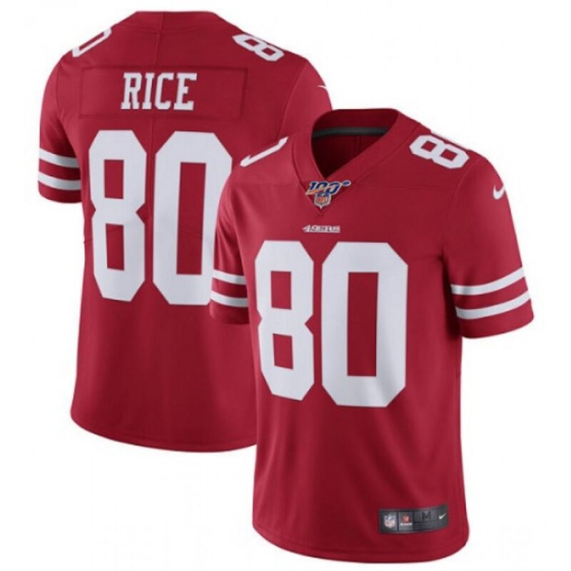6861a9ef02a4d_1 Men's San Francisco 49ers #80 Jerry Rice Red 2019 100th season Vapor Untouchable Limited Stitched NFL Jersey