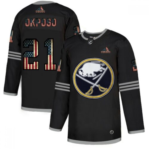 6861a9f1be4ae_1 Men's Buffalo Sabres #21 Kyle Okposo Grey 2020 USA Flag Stitched NHL Jersey