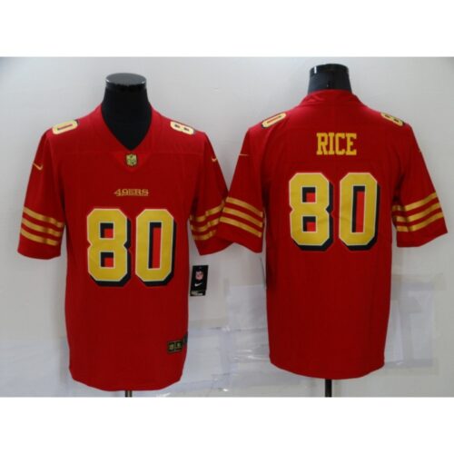 6861a9fb68cb4_1 Men's San Francisco 49ers #80 Jerry Rice Red Gold Vapor Untouchable Limited Stitched Jersey