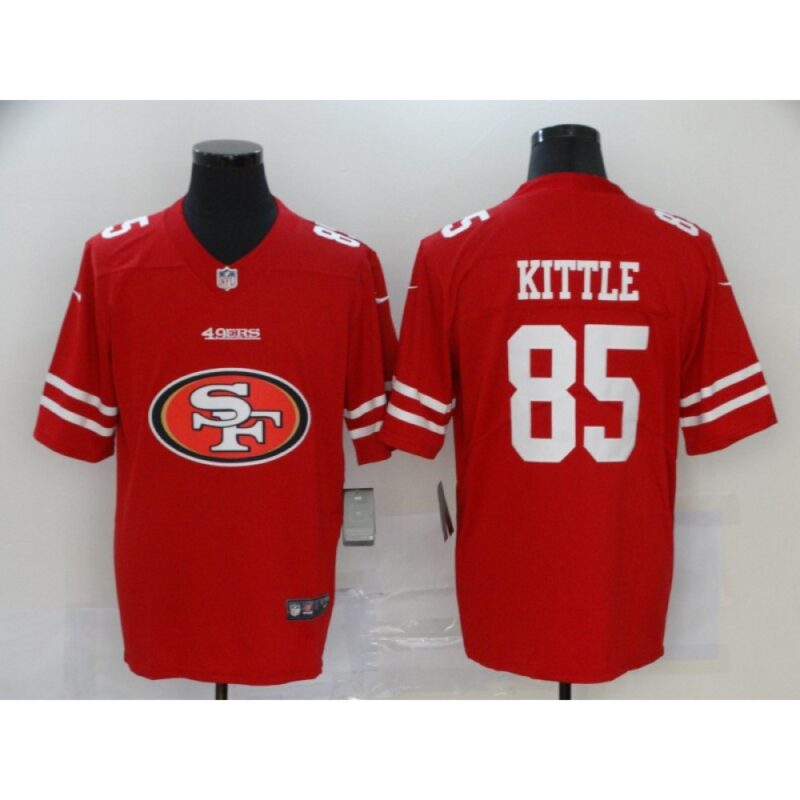6861aa144aaeb_1 Men's San Francisco 49ers #85 George Kittle Red 2020 Team Big Logo Limited Stitched Jersey