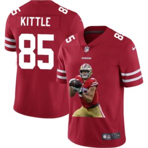 6861aa20730d0_1 Men's San Francisco 49ers #85 George Kittle Red Portrait Edition Limited Stitched Jersey