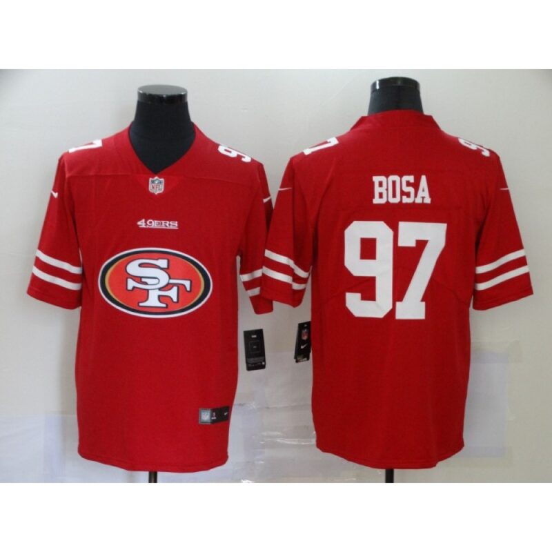 6861aa360c297_1 Men's San Francisco 49ers #97 Nick Bosa Red 2020 Team Big Logo Limited Stitched Jersey