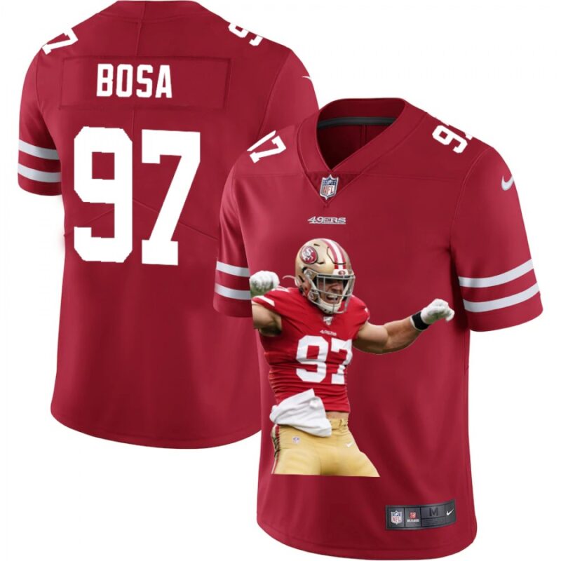 6861aa4574dd5_1 Men's San Francisco 49ers #97 Nick Bosa Red Portrait Edition Limited Stitched Jersey
