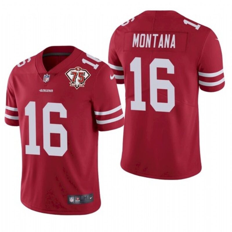6861aa58a99ee_1 Men's San Francisco 49ers #16 Joe Montana 2021 Red 75th Anniversary Vapor Untouchable Stitched NFL Jersey