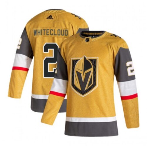6861aa5d48ea5_1 Men's Vegas Golden Knights #2 Zach Whitecloud Gold Stitched Jersey