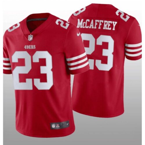 6861aa5f662b6_1 Men's San Francisco 49ers #23 Christian McCaffrey 2022 Red Vapor Untouchable Stitched Jersey
