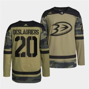 6861aa678df46_1 Men's Anaheim Ducks #20 Nicolas Deslauriers 2022 Camo Military Appreciation Night Stitched Jersey