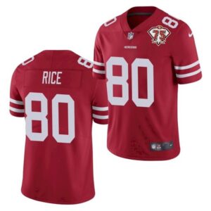 6861aa6bab278_1 Men's San Francisco 49ers #80 Jerry Rice 2021 Red 75th Anniversary Vapor Untouchable Stitched NFL Jersey