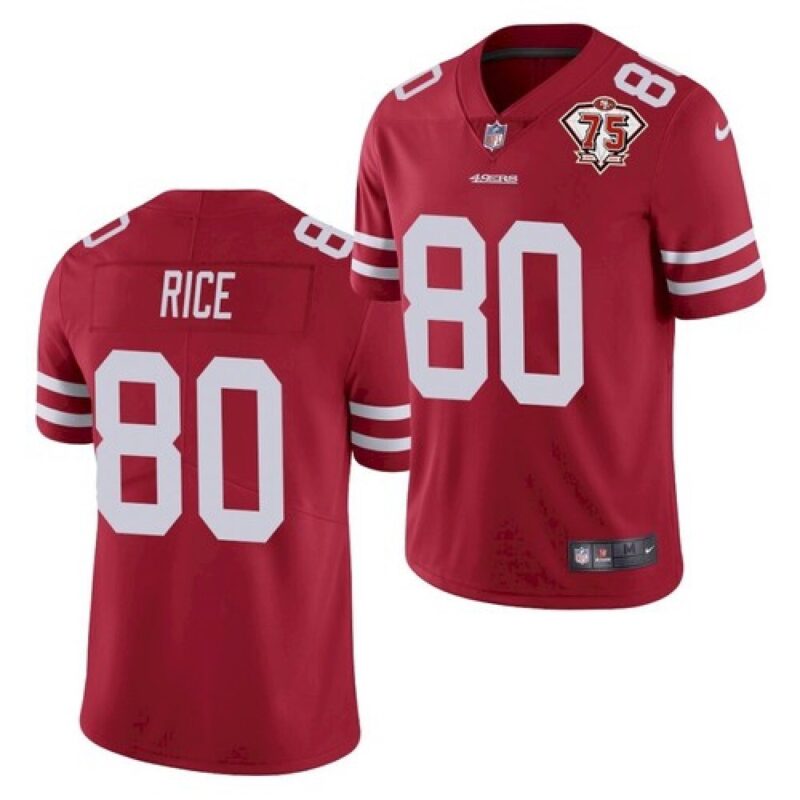 6861aa6ebef1a_1 Men's San Francisco 49ers #80 Jerry Rice 2021 Red 75th Anniversary Vapor Untouchable Stitched NFL Jersey