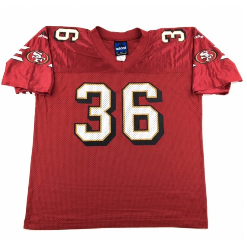 6861aa7bc7bc2_1 Men's San Francisco 49ers #36 Merton Hanks Red Throwback Stitched Jersey