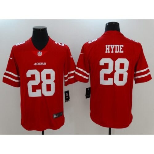 6861aaa846919_1 Men's San Francisco 49ers #28 Carlos Hyde Scarlet Vapor Untouchable Limited Stitched NFL Jersey