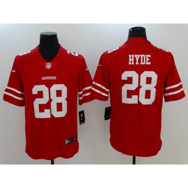 6861aaa846919_1 Men's San Francisco 49ers #28 Carlos Hyde Scarlet Vapor Untouchable Limited Stitched NFL Jersey