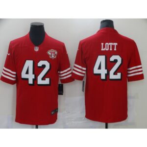 6861aaab62d77_1 Men's San Francisco 49ers #42 Ronnie Lott 2021 Scarlet 75th Anniversary Alternate Vapor Untouchable Limited Stitched Jersey