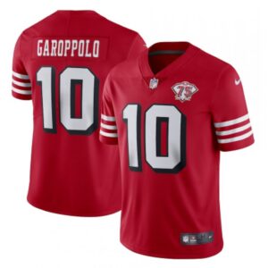 6861aabb9ebeb_1 Men's San Francisco 49ers #10 Jimmy Garoppolo 2021 Scarlet 75th Anniversary Alternate Vapor Untouchable Stitched NFL Jersey