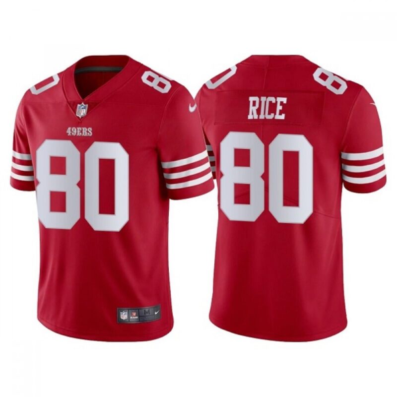 6861aac54a205_1 Men's San Francisco 49ers #80 Jerry Rice 2022 New Scarlet Vapor Untouchable Stitched Football Jersey